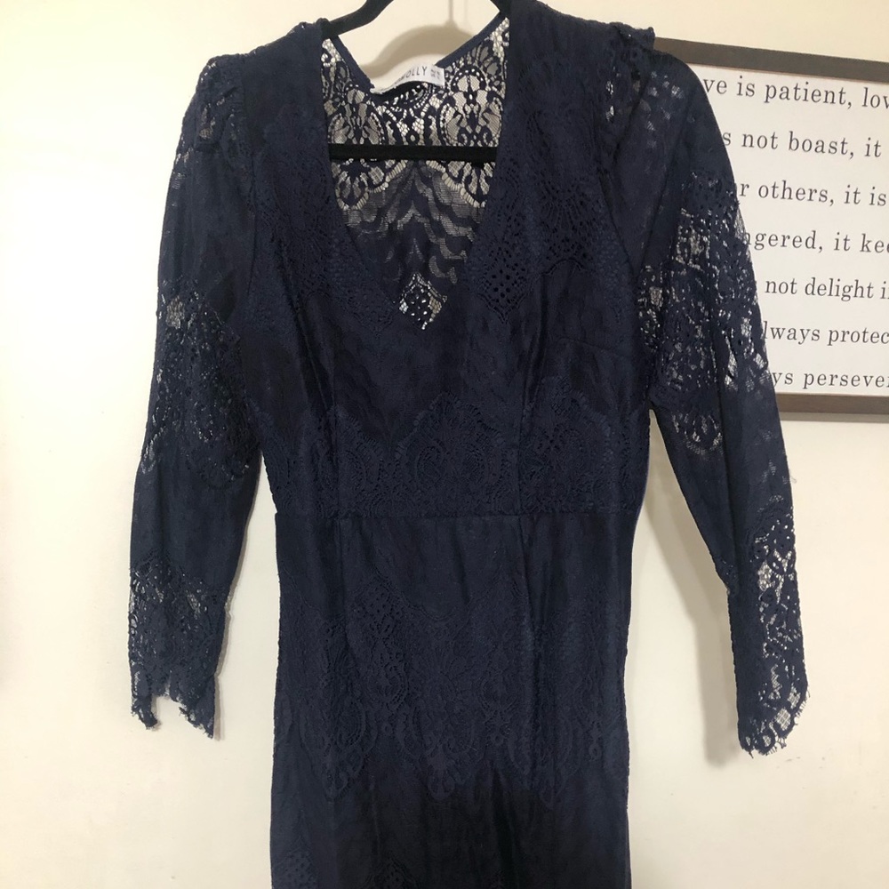 Navy blue lace.